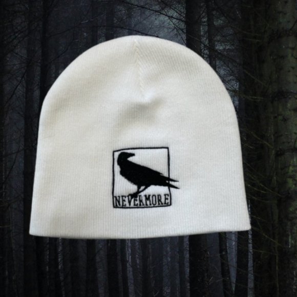 Beanie Hat Raven Gothic Embroidered Beanie Hat for Men Hats for Women - Picture 5 of 5